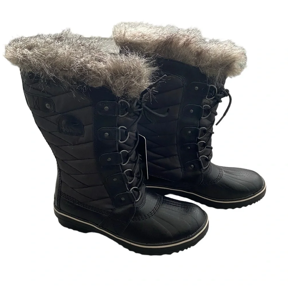 NWT Sorel Tofino II Faux Fur Lined Waterproof Boot Black